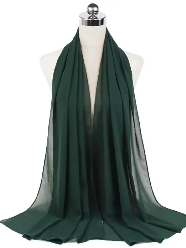 Women’s Solid Chiffon Instant Hijab – Ready-to-Wear Islamic Scarf, Muslim Shawl & Arab Head Wrap