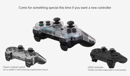 Wireless Transparent Dual Shock Controller for PS3 – Sixaxis Gamepad for Sony PlayStation 3 Console
