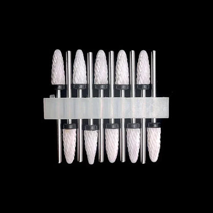 10PCS Ceramic Nail Drill Bits - Rotary Milling Cutters for Gel Polish Removal & Nail Grinding Machine Accessories