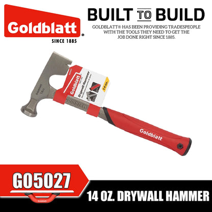 GOLDBLATT G05027 14oz Drywall Hammer - Professional Hand Tool for Hitting & Pounding