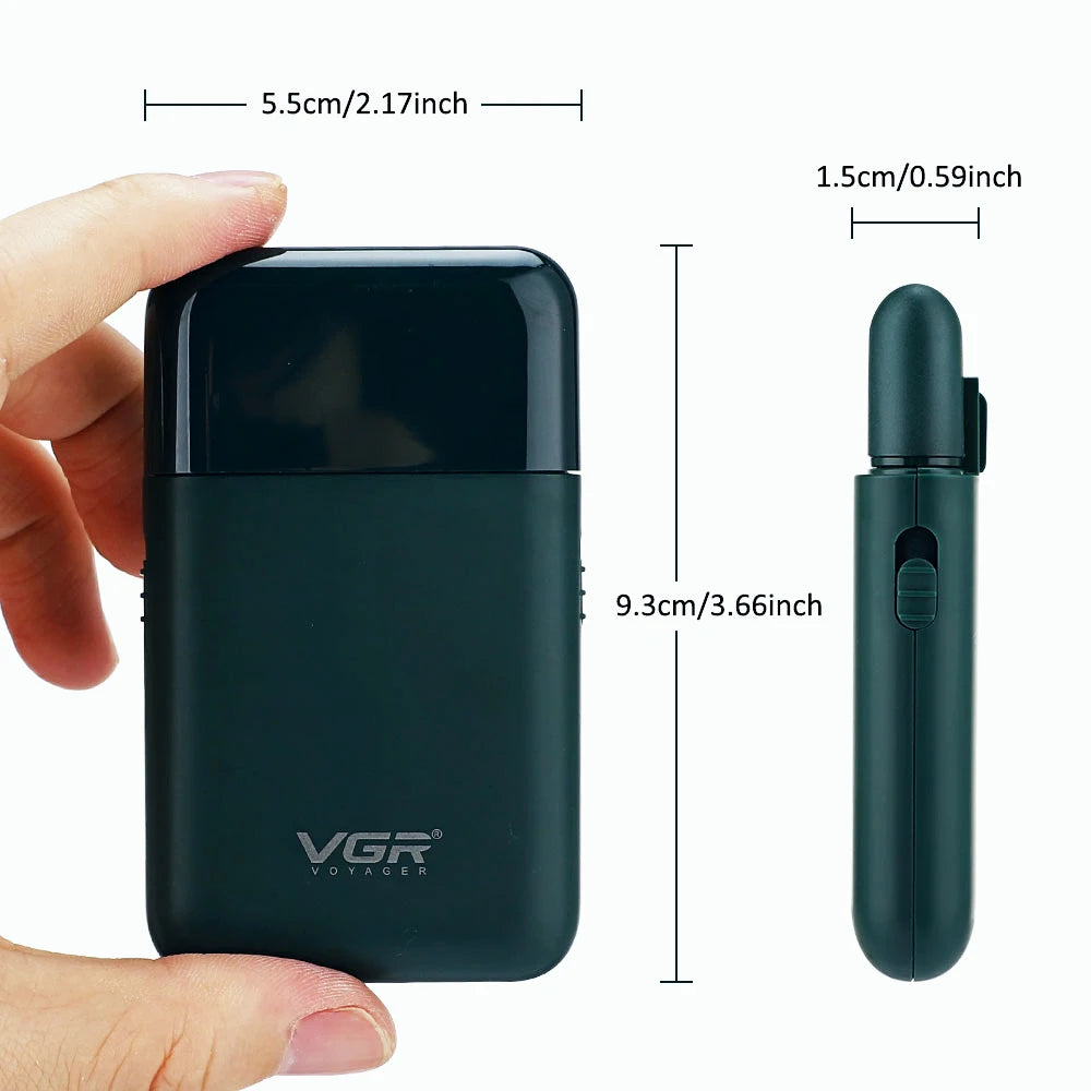 VGR V-390 Electric Shaver – Professional Beard Trimmer & Portable Mini Razor, USB Rechargeable 2-Blade Shaving for Men