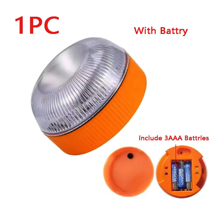 1/2PC LED Car Emergency V16 Light – Portable Magnetic Induction Strobe for Road Accidents & Warning