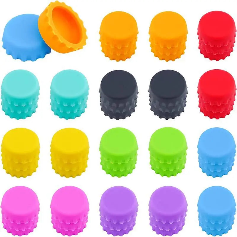 2/6/12pcs Silicone Beer Bottle Caps – Preservative Covers for Wine, Vinegar, Soy, and Cocktail Bottles