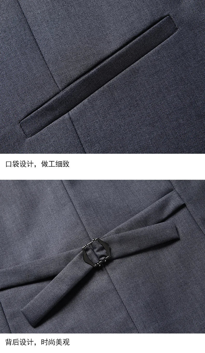 2024 Men's 3-Piece Suit Set – Blazer, Vest & Trousers | Formal Business & Wedding Outfit M-6XL