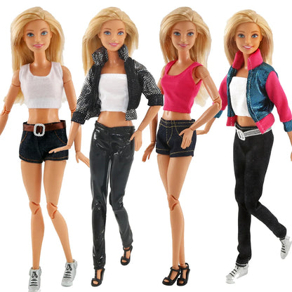 Fashion Doll Clothes for Barbie – Casual Dress, Pants & Trousers Outfit Accessories for Girls Gift Toy