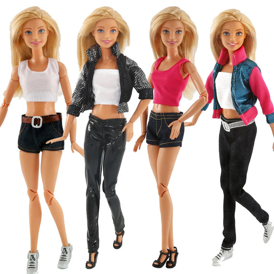 Fashion Doll Clothes for Barbie – Casual Dress, Pants & Trousers Outfit Accessories for Girls Gift Toy