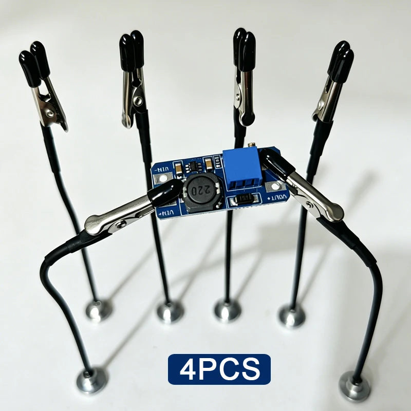 Soldering Third Hand Tool - Magnetic Base Flexible Arm PCB Holder with Alligator Clips for Electronics Repair Welding