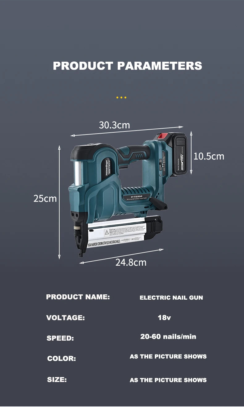 Cordless 18GA Nail & Staple Gun — 2-in-1 Nailer/Stapler, Makita Battery Compatible, 2 Modes, 500 Nails & Staples (Battery Not Included)