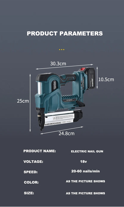 Cordless 18GA Nail & Staple Gun — 2-in-1 Nailer/Stapler, Makita Battery Compatible, 2 Modes, 500 Nails & Staples (Battery Not Included)