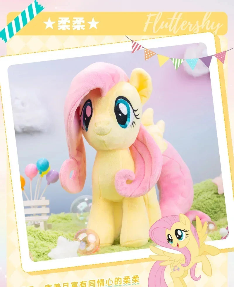 My Little Pony Plush Toys – Twilight Sparkle, Pinkie Pie, Rarity, Fluttershy, Applejack & Rainbow Dash Stuffed Dolls, Kids Xmas Gift