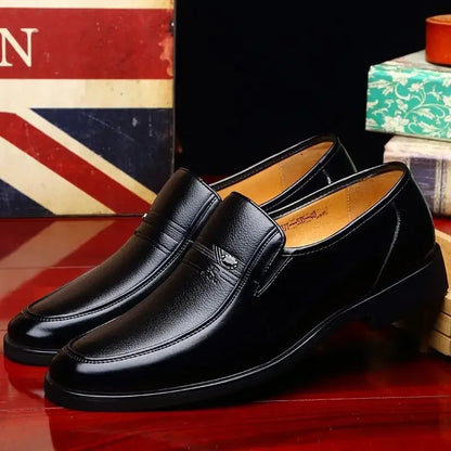 Leather Men's Formal Shoes – Luxury Dress Loafers, Breathable Slip-On Moccasins & Black Driving Shoes (Plus Size 38-44)