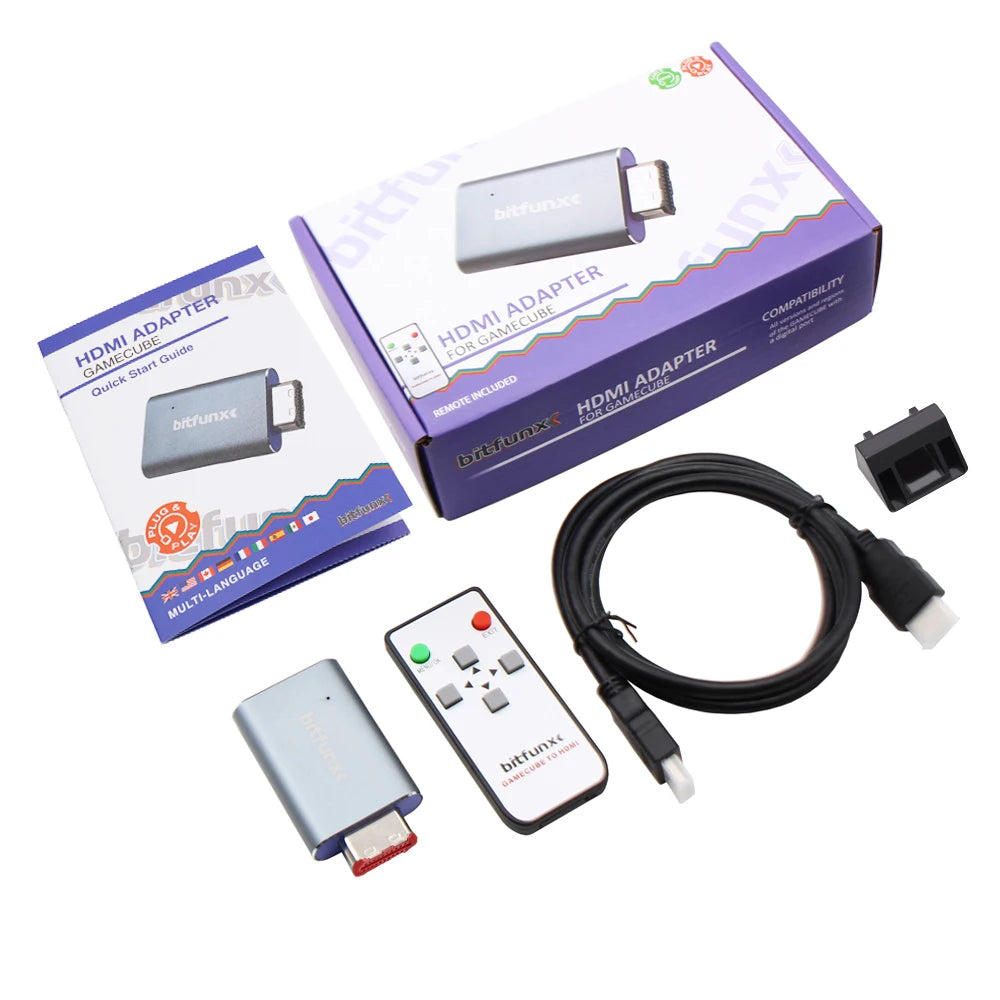 Bitfunx GC2HDMI Adapter – Digital AV to HDMI Converter for Nintendo GameCube NGC DOL-001 Console