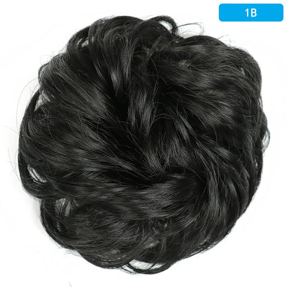 AZQUEEN Messy Bun Hair Extension – Synthetic Curly Wave Chignon Scrunchie, Elastic Band Updo Hairpiece for Women