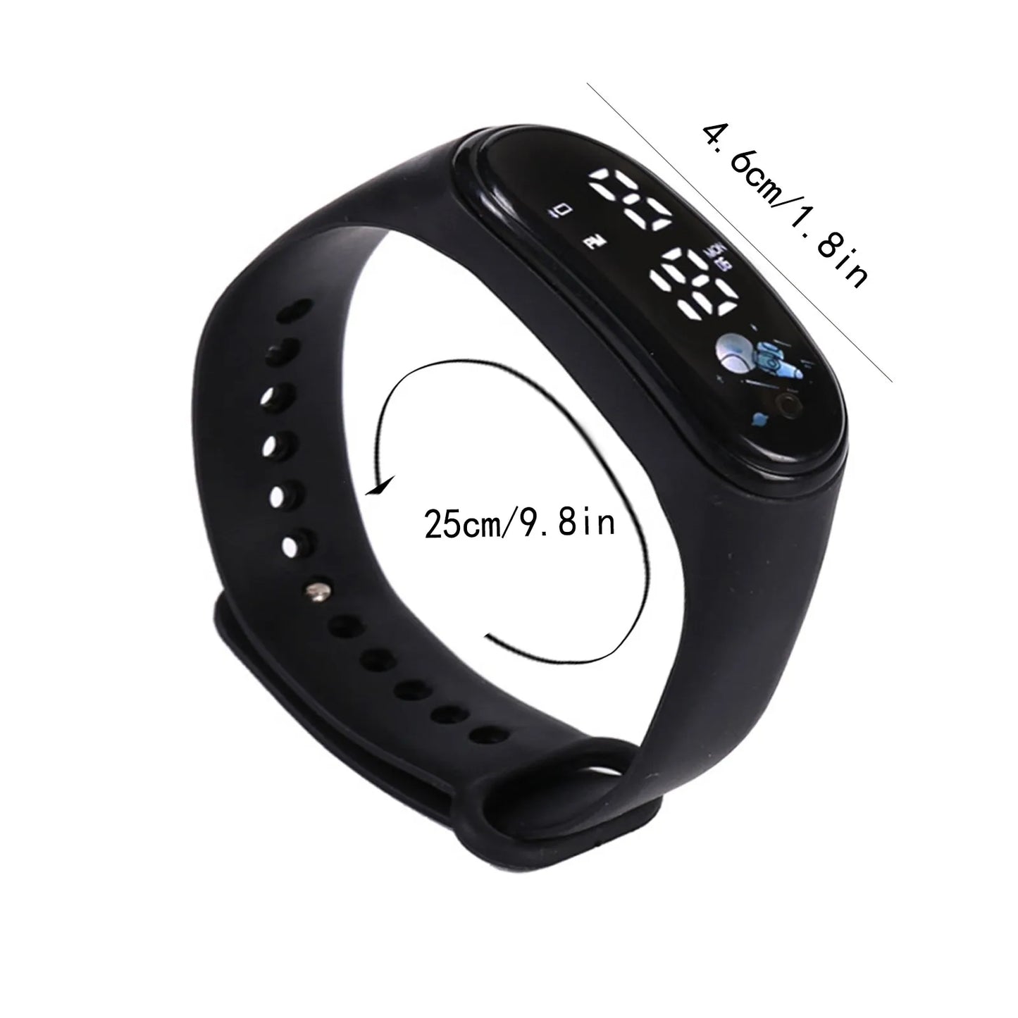 Kawaii Kids Smart Watch – Waterproof Digital Sports Watch for Boys & Girls with Silicone Strap