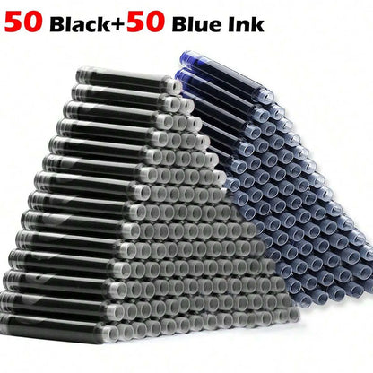 Retro Metal Fountain Pen — 1-100PCS Set with Replaceable Ink, Elegant Writing Pen for Office, School, and Stationery Gifts