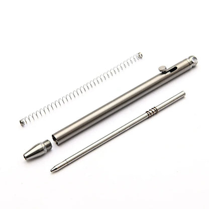 Pure Titanium Mini Bolt Pen — Compact Portable Keychain Metal Ballpoint Pen Travel & Signing Gift