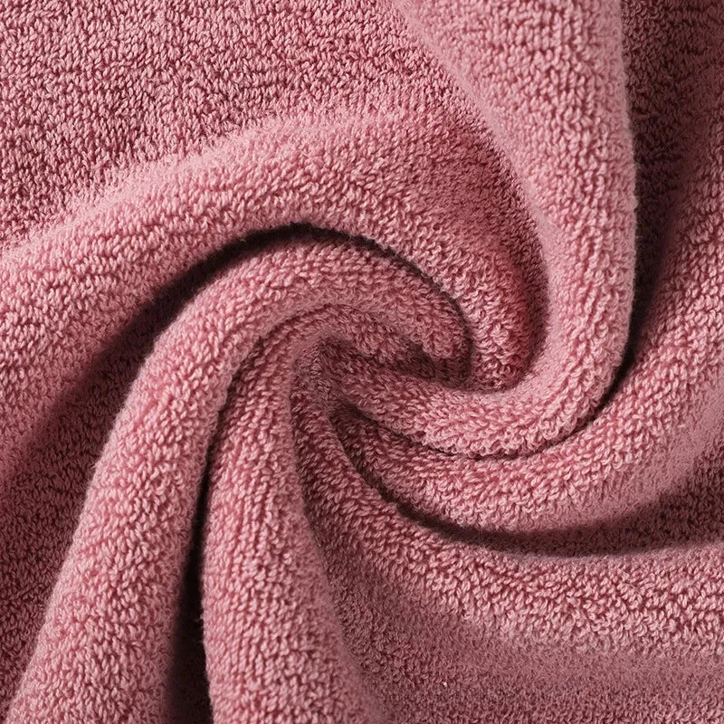 3-Piece Cotton Towel Set – 2 Hand Face Towels 35x75cm + 1 Bath Towel 70x140cm Soft Washcloth Gift Set