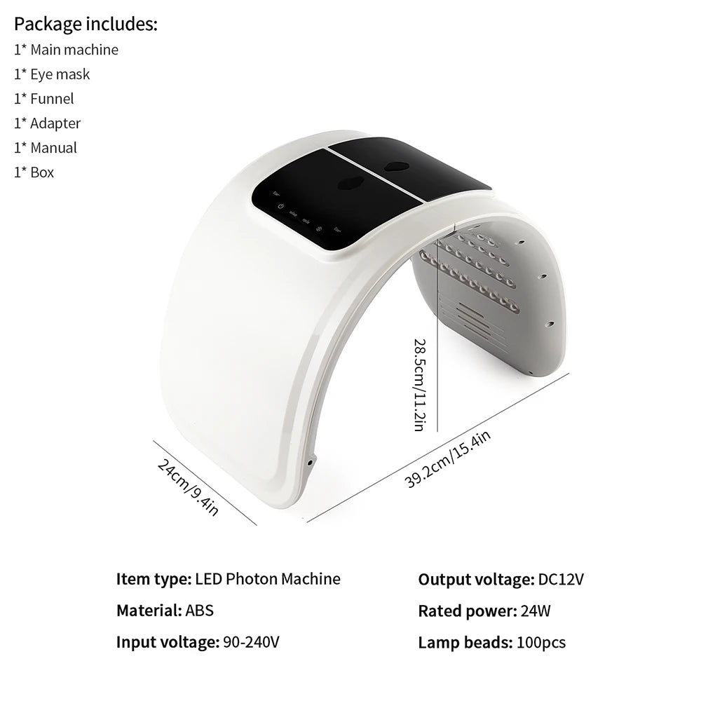 Foreverlily LED Face Mask PDT Machine – 7 Colors Light Photon Skin Rejuvenation, Facial & Body Beauty Spa with Nano Spray Mist