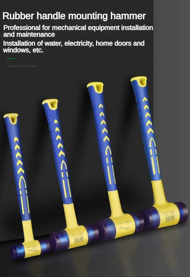 Double Head Installation Hammer — 25mm–45mm Detachable Rubber Mallet with Handle