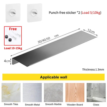 Floating Bathroom Shelves - No-Drill Wall Storage Rack & Home Organizer for Bathroom, Kitchen & Toilet
