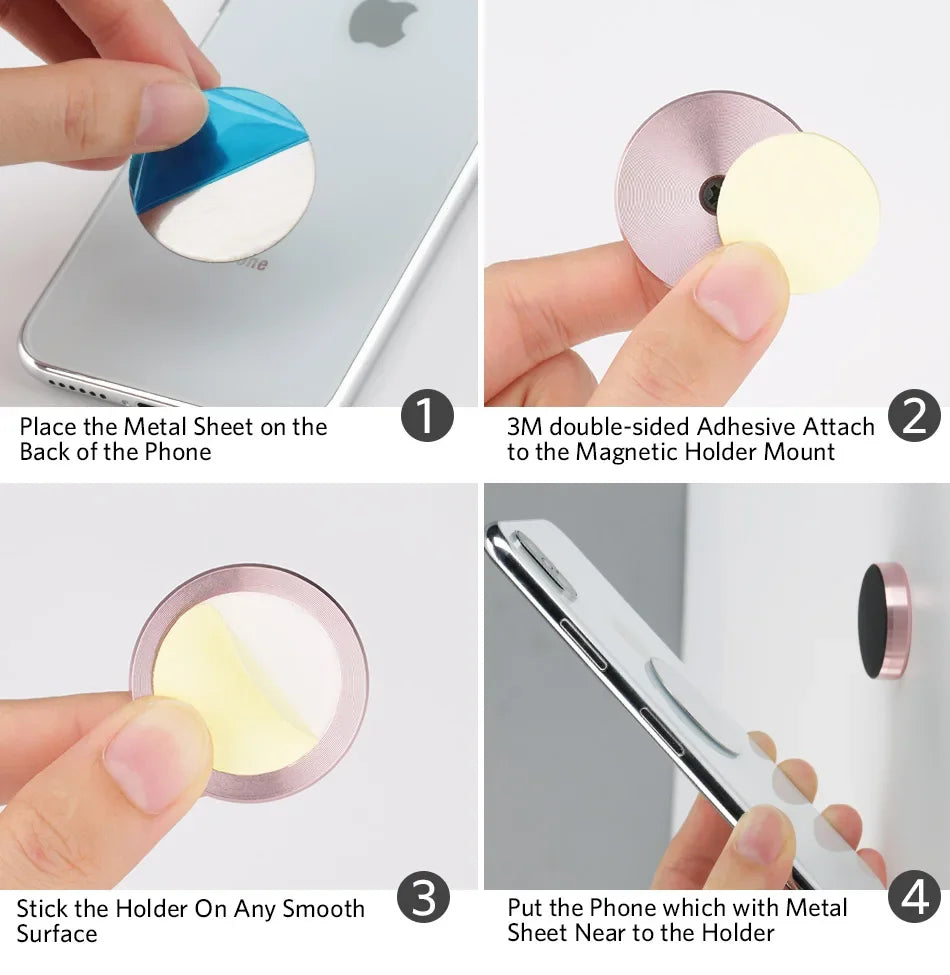 Universal Magnetic Car Phone Holder — Dashboard & Wall Mount Stand for iPhone, Xiaomi, Huawei, Samsung