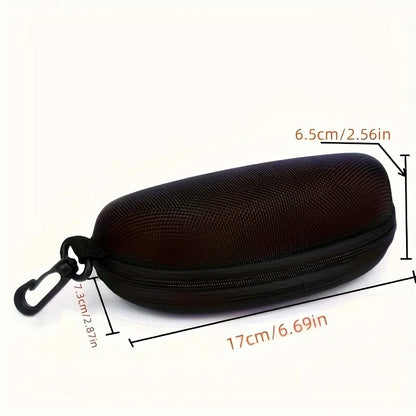 5/10-Pack Portable Zipper Sunglasses Case — Oxford Travel Eyewear Protector with Hook