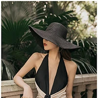 Women’s Foldable Summer Straw Hat – Beach & Travel Sun Visor with UV Protection, Bucket Cap Panama Style