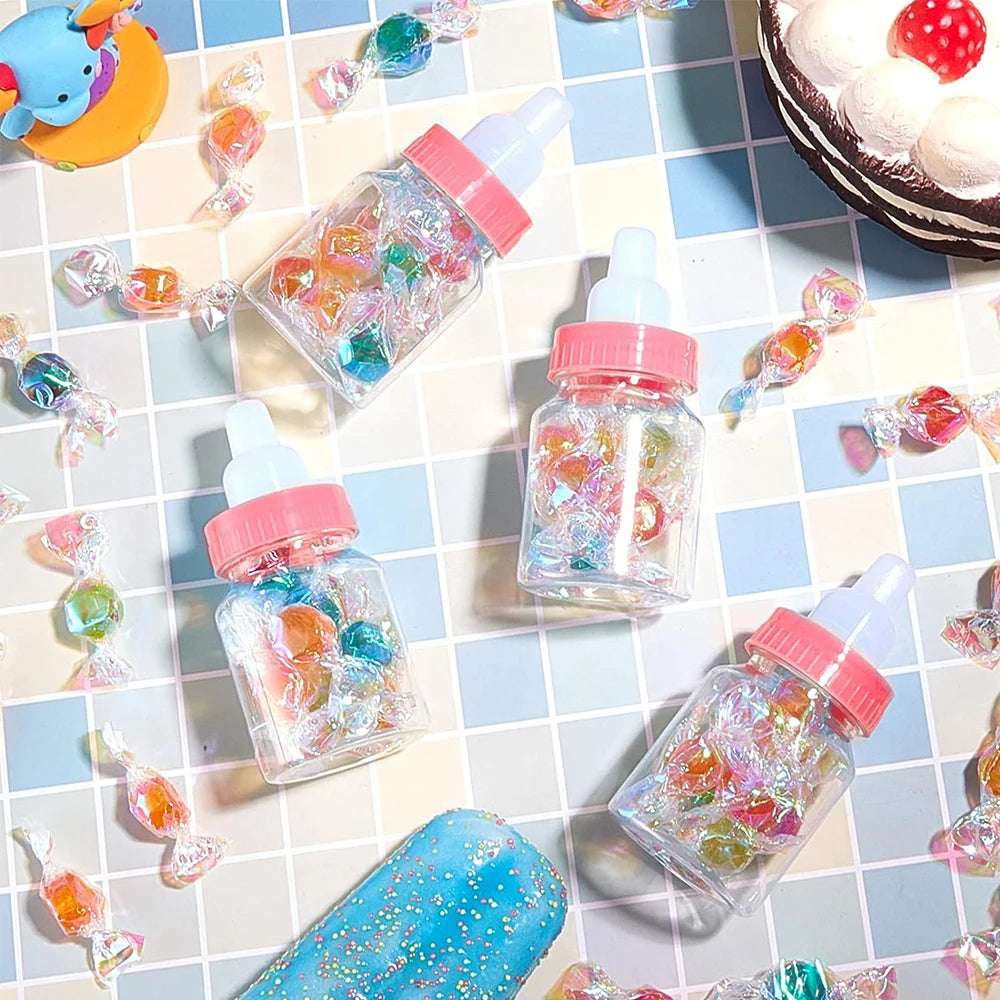 12Pcs Mini Feeding Bottles - Baby Shower Favor Candy Bottles for Birthday Gift Decor