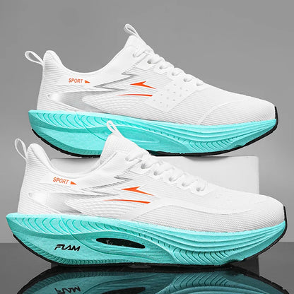 Men’s & Women’s Carbon Plate Running Shoes - Lightweight Breathable Marathon Sneakers with Air Cushion & Non-Slip Sole