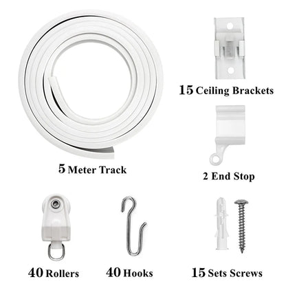 1–6M Flexible Bendable Curtain Track – Silent Ceiling Rail for Bedrooms, Bathrooms, Balconies & Room Dividers