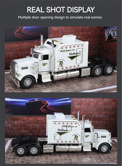 1:24 Scale Peterbilt 389 Tractor Trailer Toy – Lonestar Design Pre-Built Semi Truck with Realistic Functions for Kids