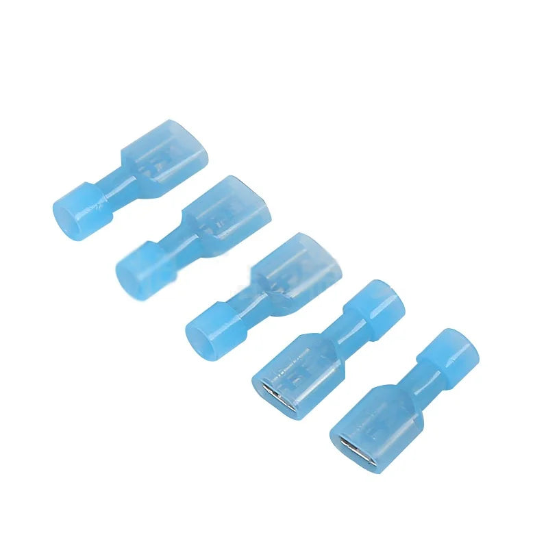 Nylon Insulated Spade Terminal Wire Connectors Kit – Brass Crimp Connectors 16–14 AWG (10–100PCS Multi-Pack)