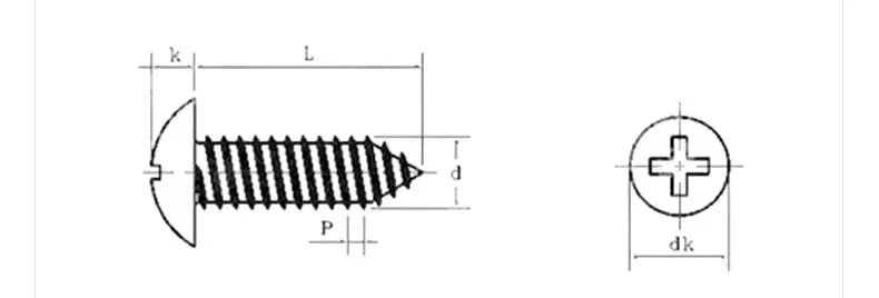 50/20/10pcs M3-M6 Stainless Steel Self-Tapping Screws – Cross Recessed Truss Head for Wood