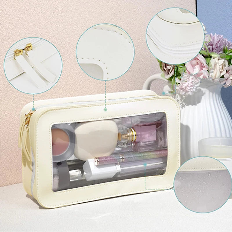 Portable Waterproof Travel Cosmetic Bag – Transparent Dustproof Toiletry Organizer