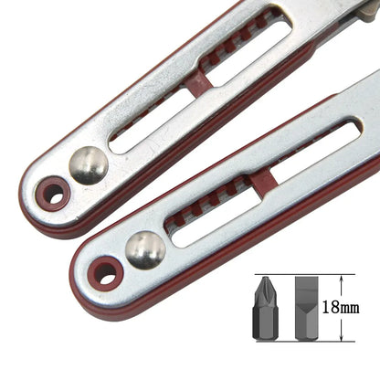Multifunctional Ratchet Screwdriver: Bidirectional, Forward & Reverse Elbow Design - Includes Flat Head, Cross, and Slotted Tools