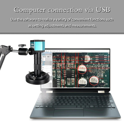 YIZHAN 4K Digital Microscope — Full HD HDMI VGA Industrial Camera with C-Mount, 150x Lens for Soldering & Phone Repair