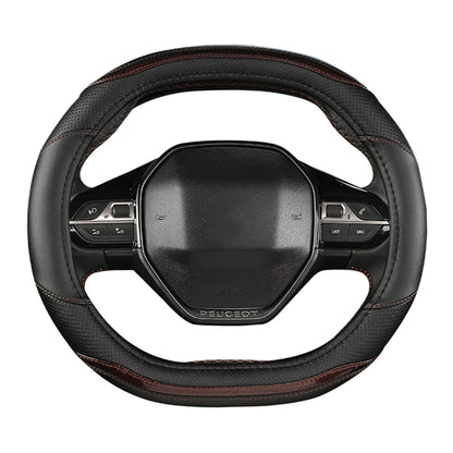 Peugeot 3008/4008/5008 Carbon Fiber & PU Leather Steering Wheel Cover — Auto Interior Accessory