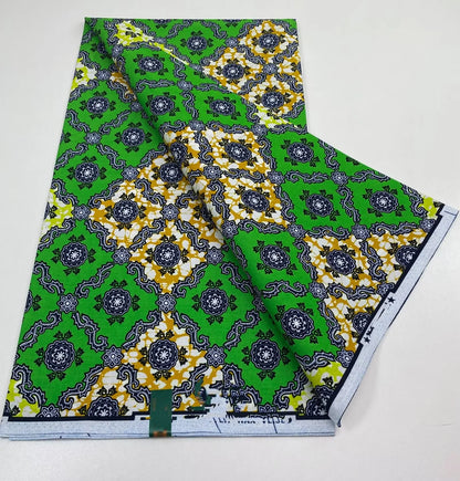 African Ankara Wax Print Fabric - 100% Cotton Soft Nigerian Real Wax Material for Women’s Party Dresses
