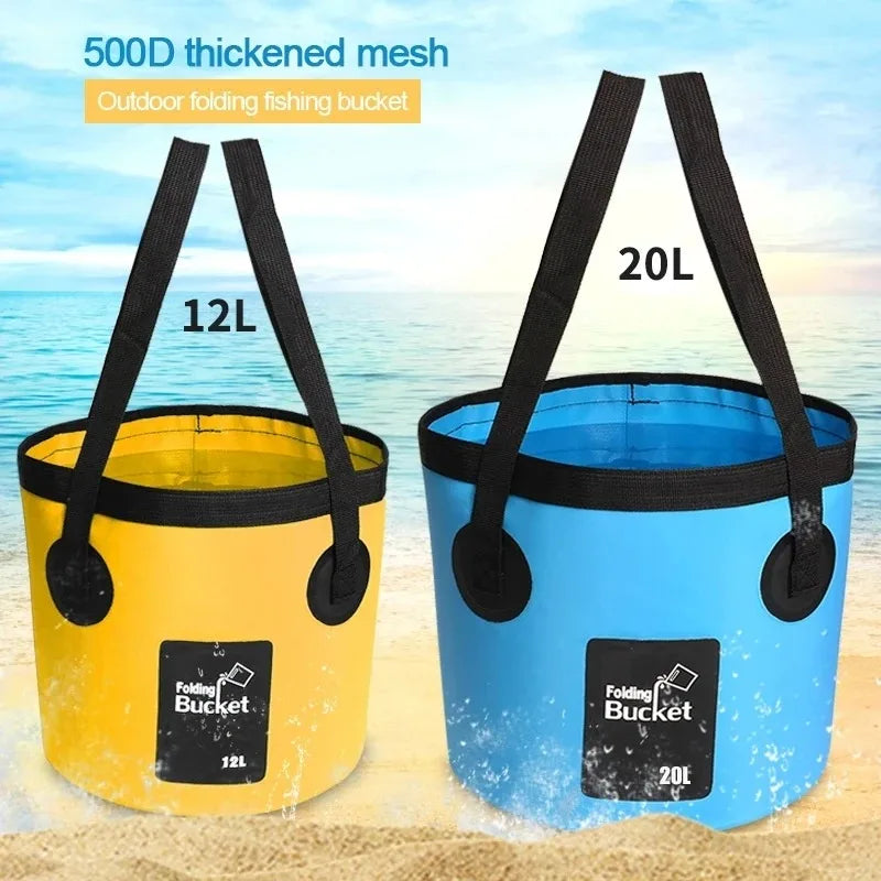 Portable Waterproof Water Bag - 12L/20L Folding Bucket Water Storage Container Carrier Bags for Fishing, Camping, Hiking