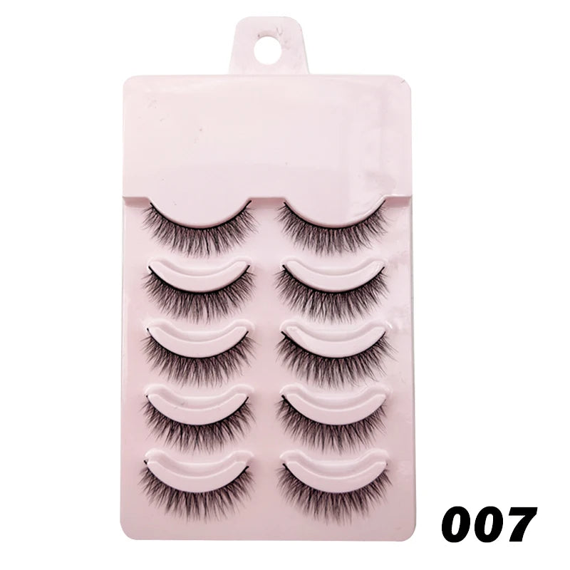 Manga Style Soft Natural False Eyelashes Wispy Thick Daily Wear Makeup Lashes
