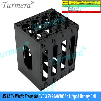 12V LiFePO4 Battery Cell Holder Frame - Flame-Retardant ABS/PC Case for CATL & EVE 105Ah–320Ah Cells
