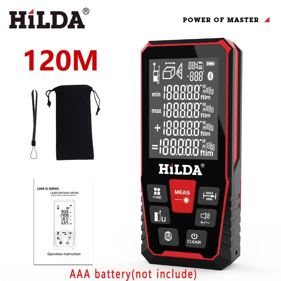 HILDA Laser Distance Rangefinder – 50M/100M/120M Professional Laser Measuring Tool
