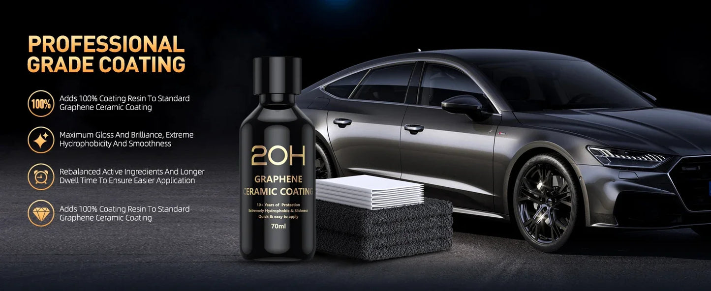 Graphene Ceramic Coating – 12H/20H Self-Healing UV Protection for Professional Car Detailing (10+ Years)