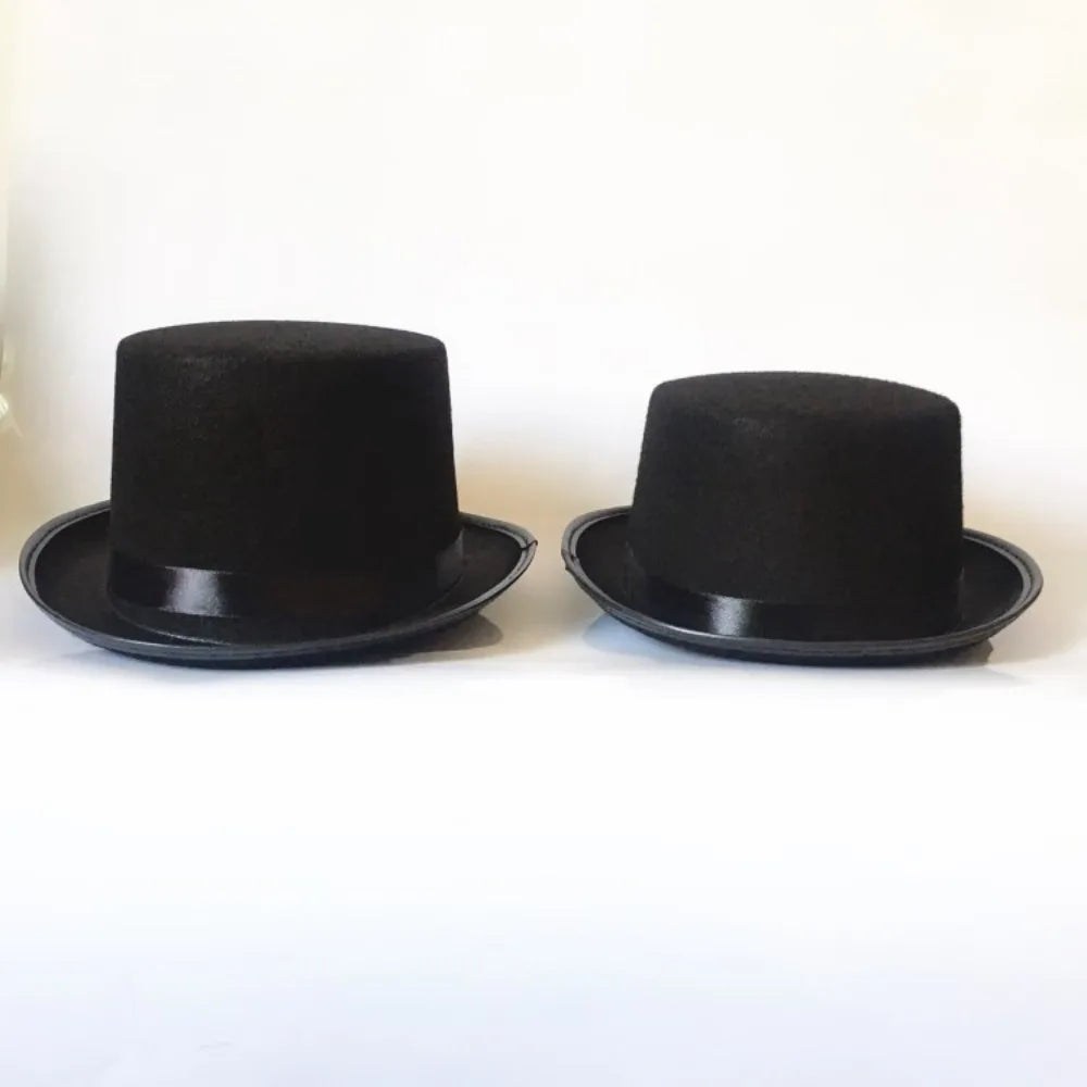 Deluxe Collapsible Top Hat - Black Magician Jazz Hat for Adults and Kids, Perfect for Stage Performances and Costume Parties