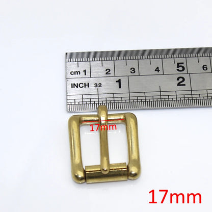 Brass Roller Belt Buckle – Adjustable Pin Buckle for Leather Belts, Bag Straps, DIY Crafts, and Accessories