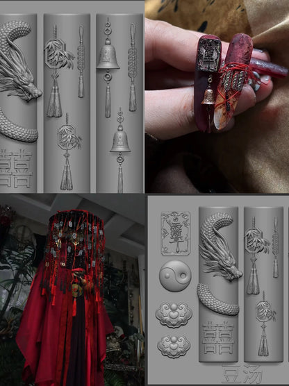 Snake Lolita Bow, Mushroom, Rose, Lotus, Bear 3D Acrylic Nail Mold - DIY Silicone Nail Decorations & Nail Art Products