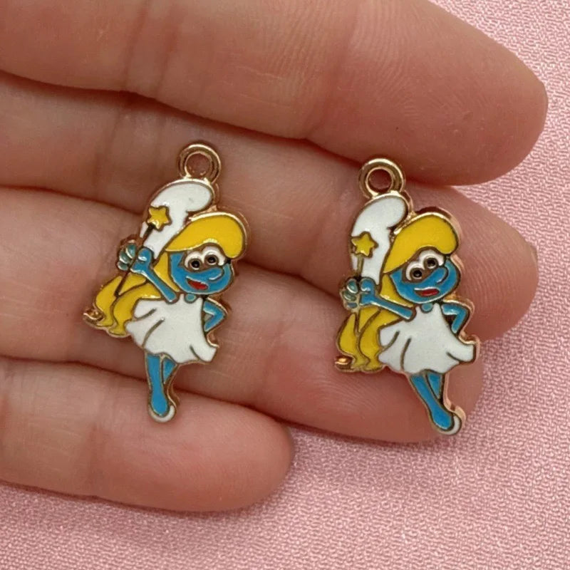 10-Piece Cartoon Anime Alloy Charms - Drip Oil Pendants for DIY Jewelry, Keychains, Earrings & Bag Accessories