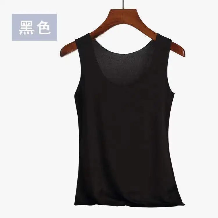 2025 Women’s Ice Silk Tank Top - Seamless Breathable Slim Fit Camisole Sleeveless Vest Undershirt