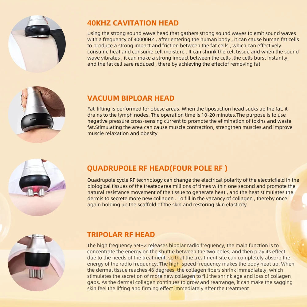 4-in-1 40K Cavitation Body Slimming Machine – Skin Tightening, Face Lifting & Vacuum Massager (Overseas Warehouse)