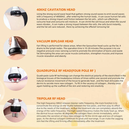 40K 4-in-1 Cavitation Body Slimming Machine – Face Lifting, Skin Tightening & Vacuum Massager with Gel (Fast Shipping)